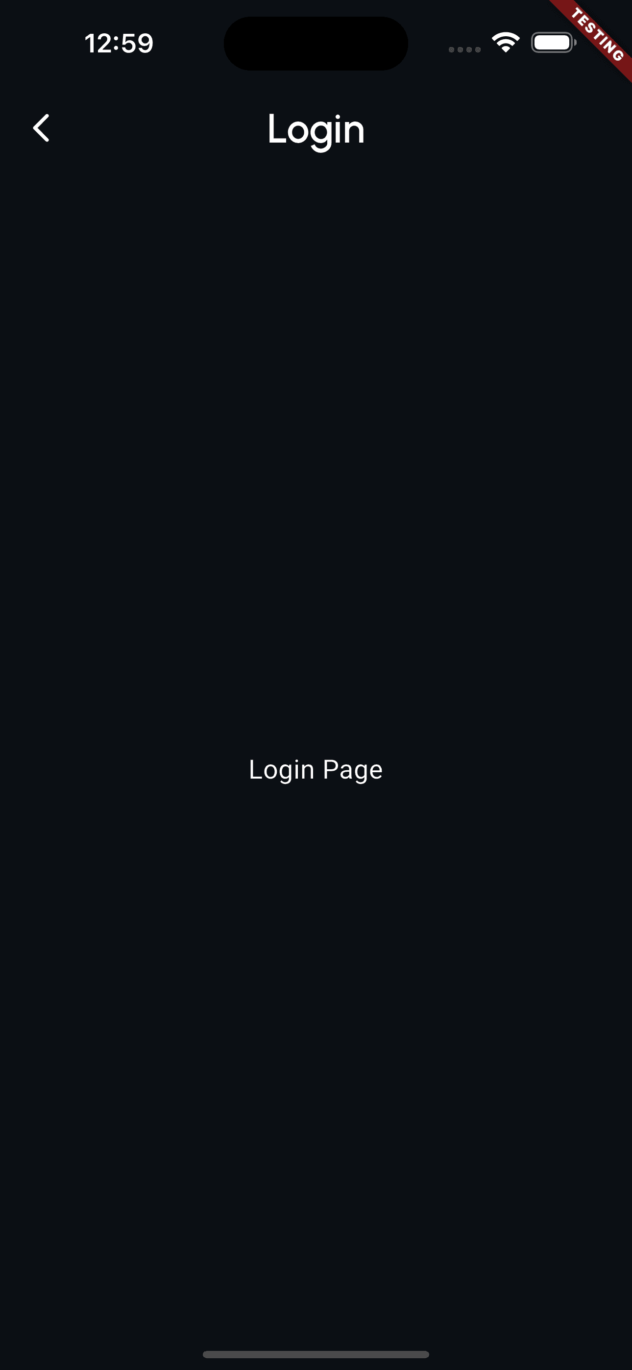 Empty LoginPage