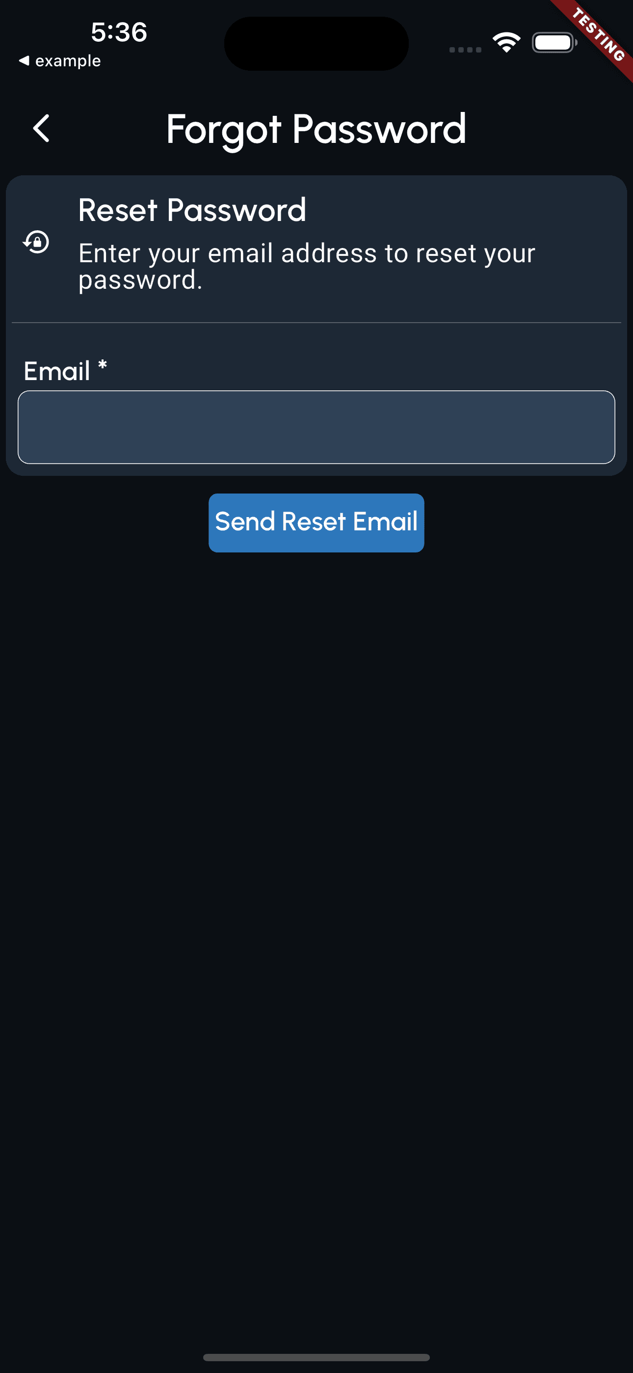 Forgot Password Page