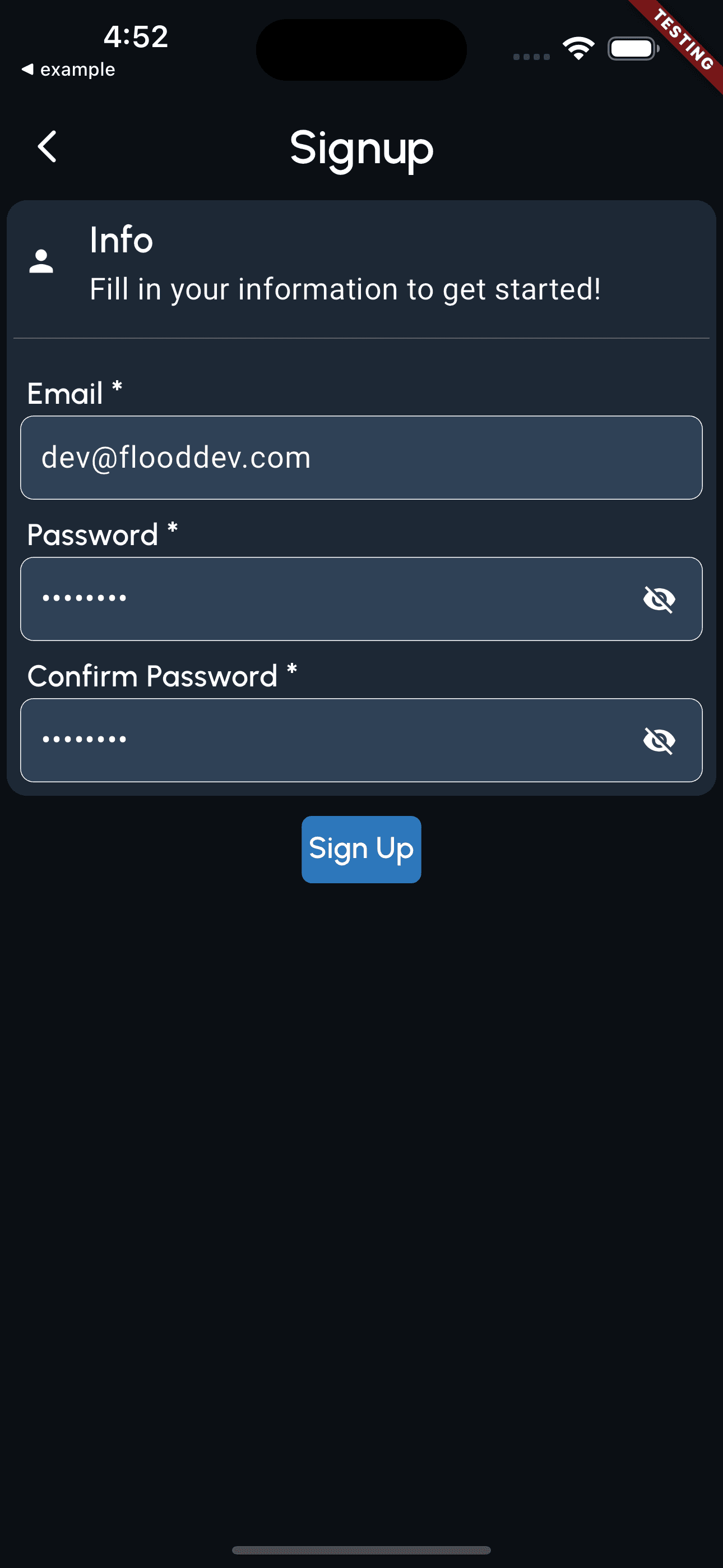 Signup Page