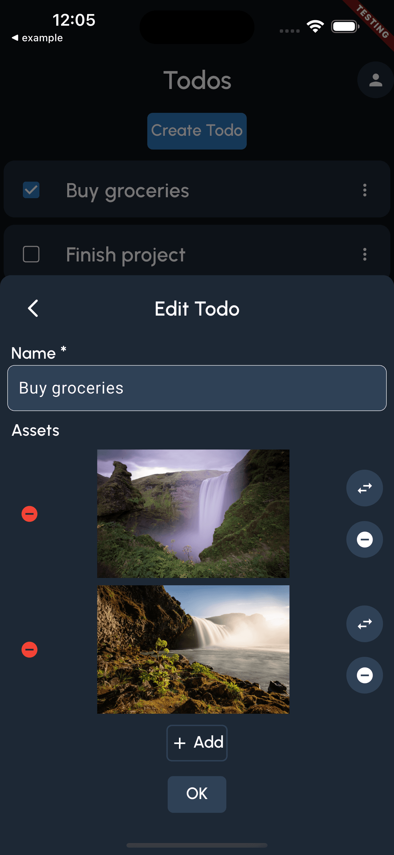 Upload Assets to a Todo